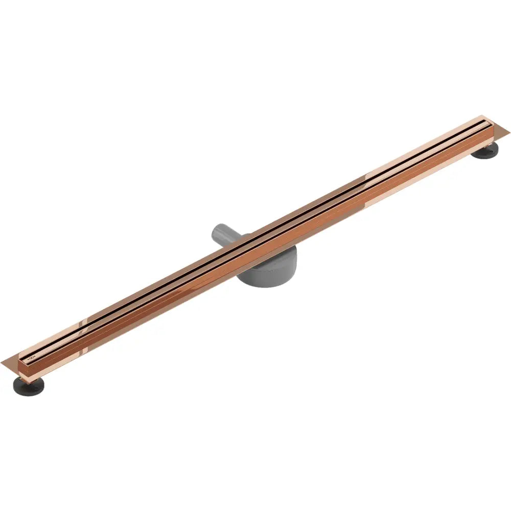 Mexen Flat 360° Slim Roterende Linjeavløp 120 Cm Roségull