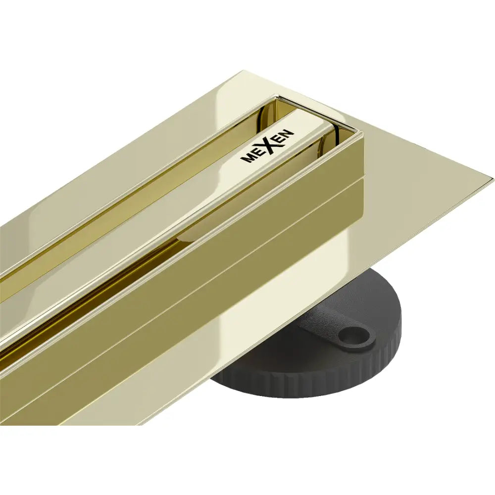 Mexen Flat 360° Slim Roterende Linjeavløp 130 Cm Gull