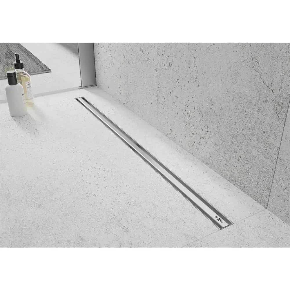 Mexen Flat 360° Slim Roterende Linjeavløp 140 Cm Krom