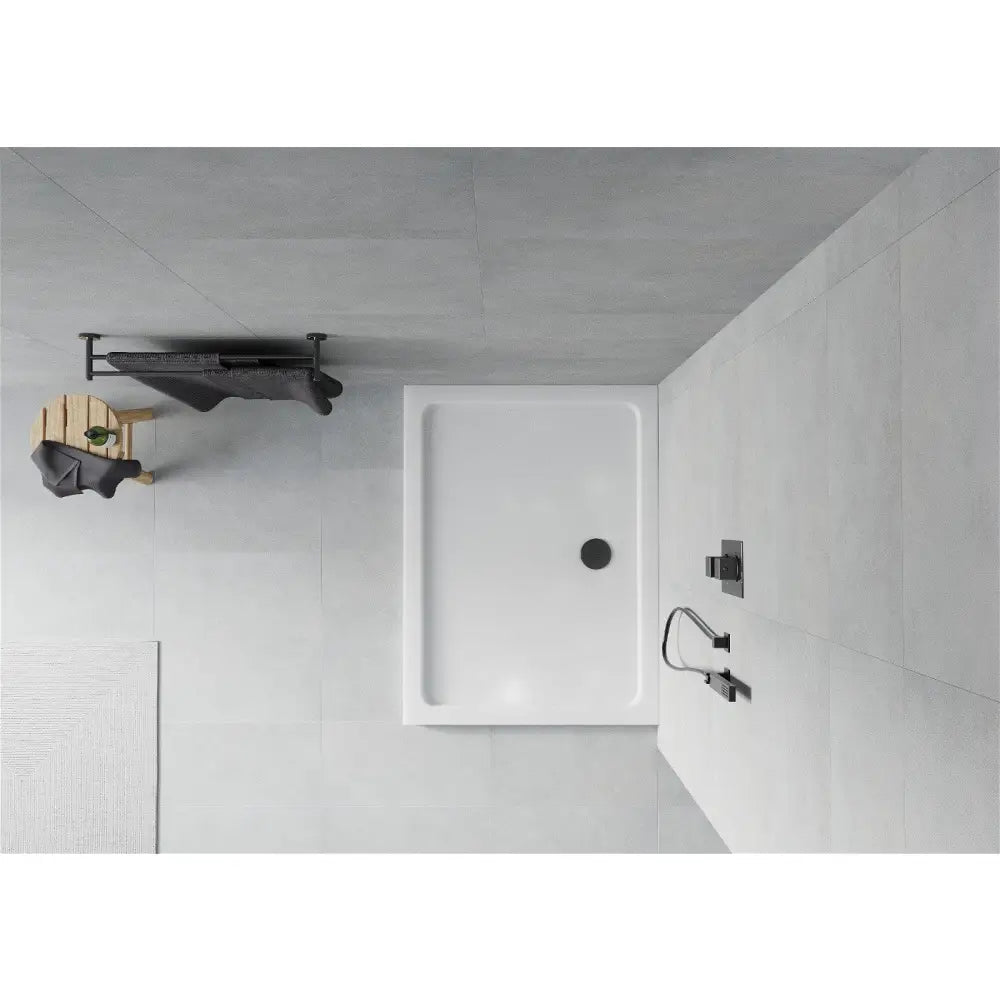 Mexen Flat Dusjbunn Rektangulær Slim 110x80 Cm Hvit Svart Avløp - 40108011b