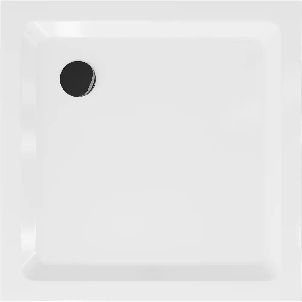 Mexen Flat Dusjkar Kvadratisk Slim 70x70 Cm Hvit Svart Avløp - 40107070b