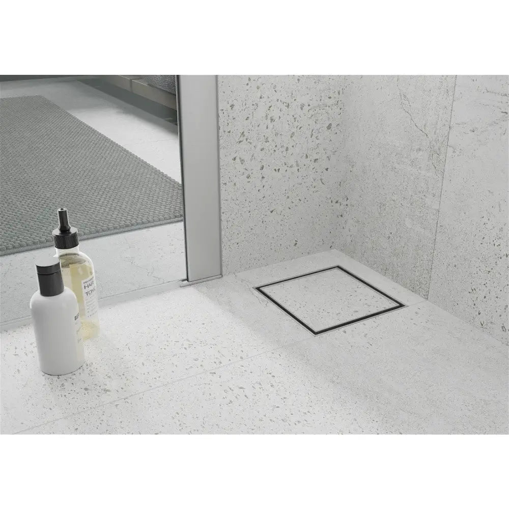 Mexen Flat Kvadratisk Gulvavlop 12x12 Cm Krom
