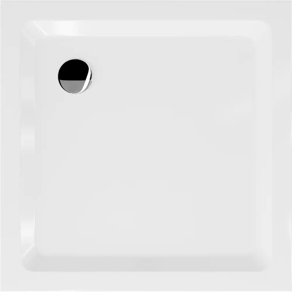 Mexen Flat Kvadratisk Slim Dusjbrett 80x80 Cm Hvit Krom Avløp.