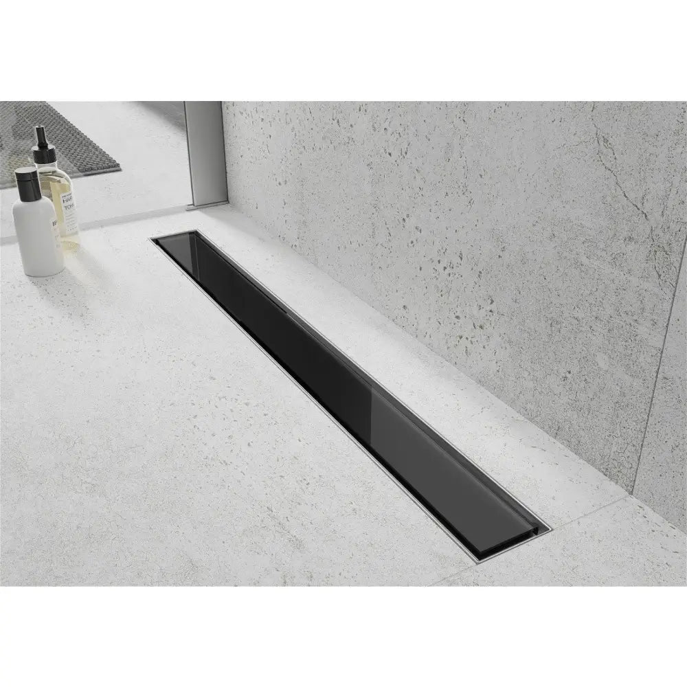 Mexen Flat Mgb Lineær Avløp 70 Cm Sort Glass - 1026070