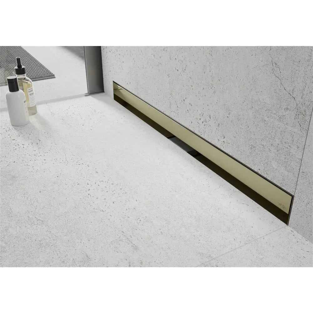 Mexen Flat Wall Linjeavløp for Vegg 2i1 120 Cm Gull