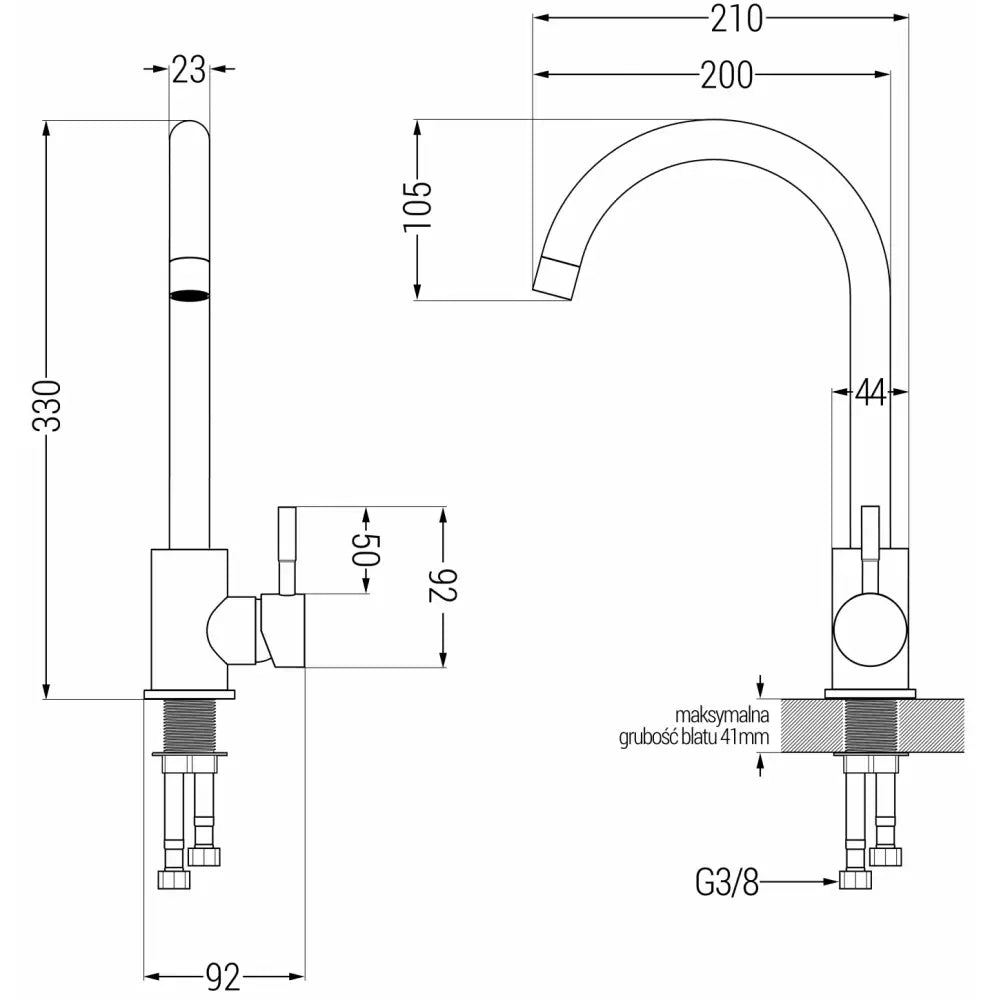 Mexen Foggia Kjøkkenbatteri Krom - 671800- - 2