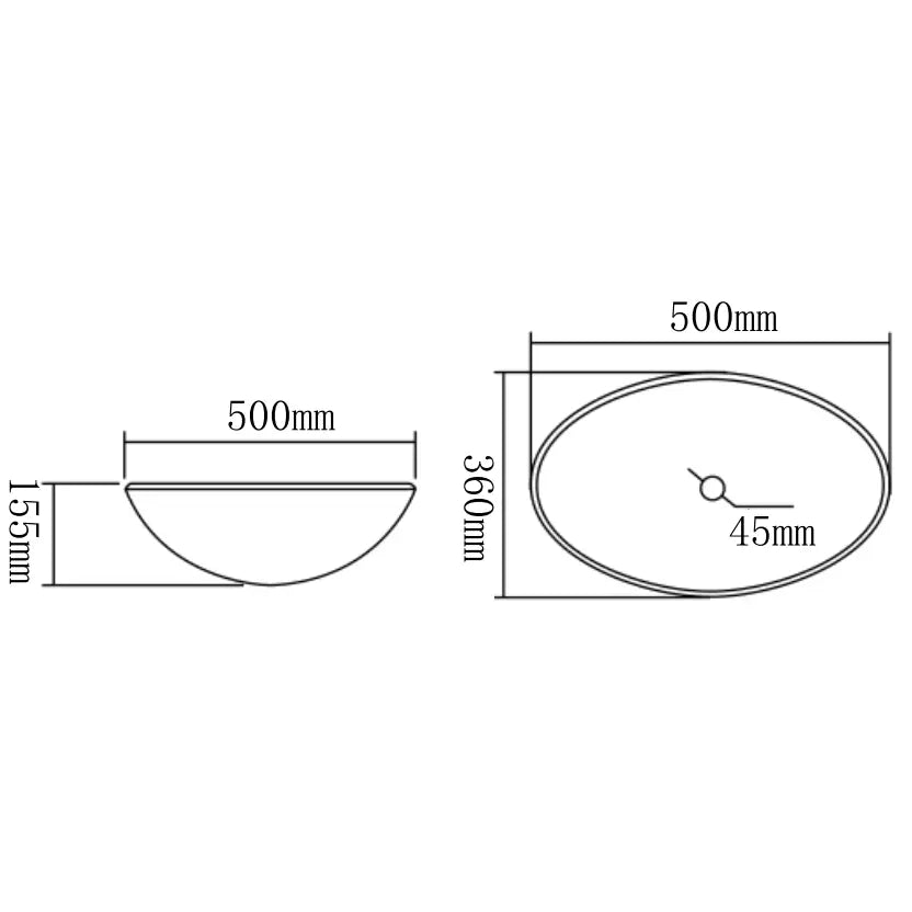 Mexen Goa Glasservant For Benkeplate 50x36 Cm Svart - 2