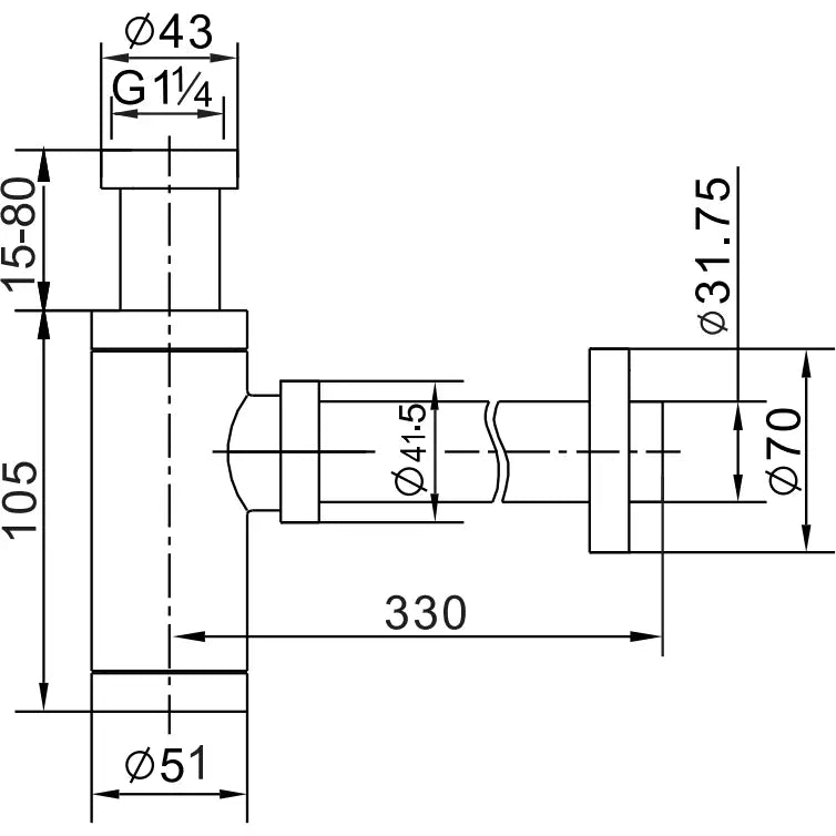 Mexen Halvsluk For Vask Rund Antikk Kobber - 79950 - 2