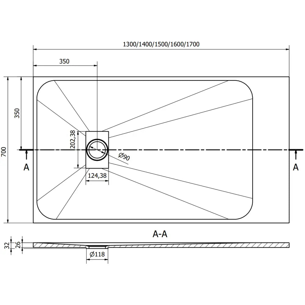 Mexen Hugo Rektangulær Dusjbrett Smc 130x70 Cm Hvit Med Gulldeksel - 42107013-g - 8