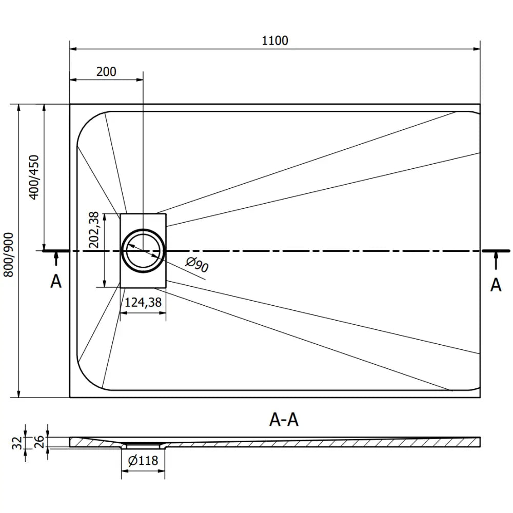 Mexen Hugo Rektangulær Smc Dusjbrett 110x80 Cm Hvit Med Svart Deksel - 42108011-b - 8