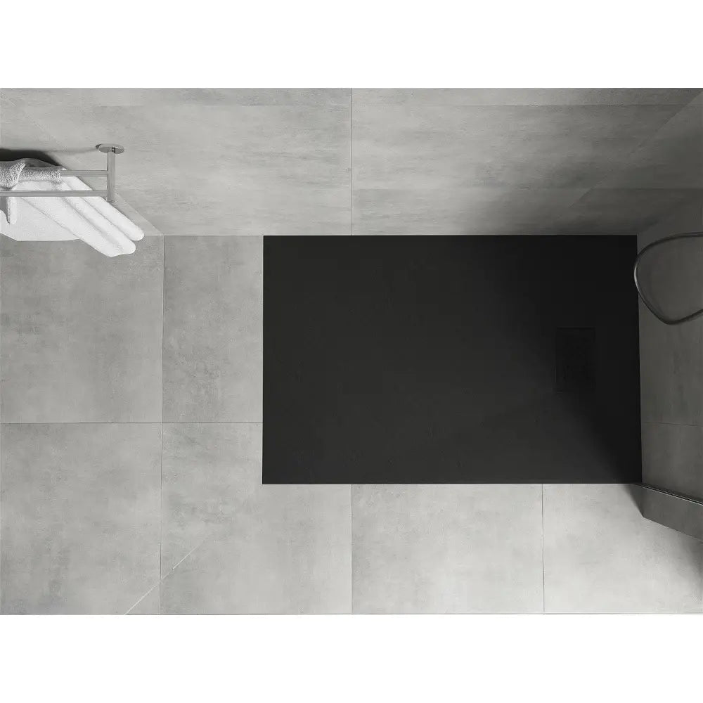 Mexen Hugo Rektangulært Dusjbrett Smc 100x80 Cm Sort med Sort Deksel - 42708010-b