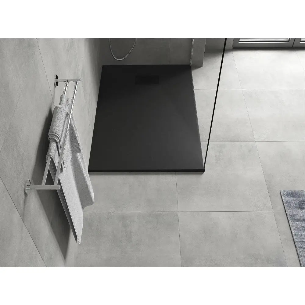 Mexen Hugo Rektangulært Dusjbrett Smc 100x80 Cm Sort med Sort Deksel - 42708010-b