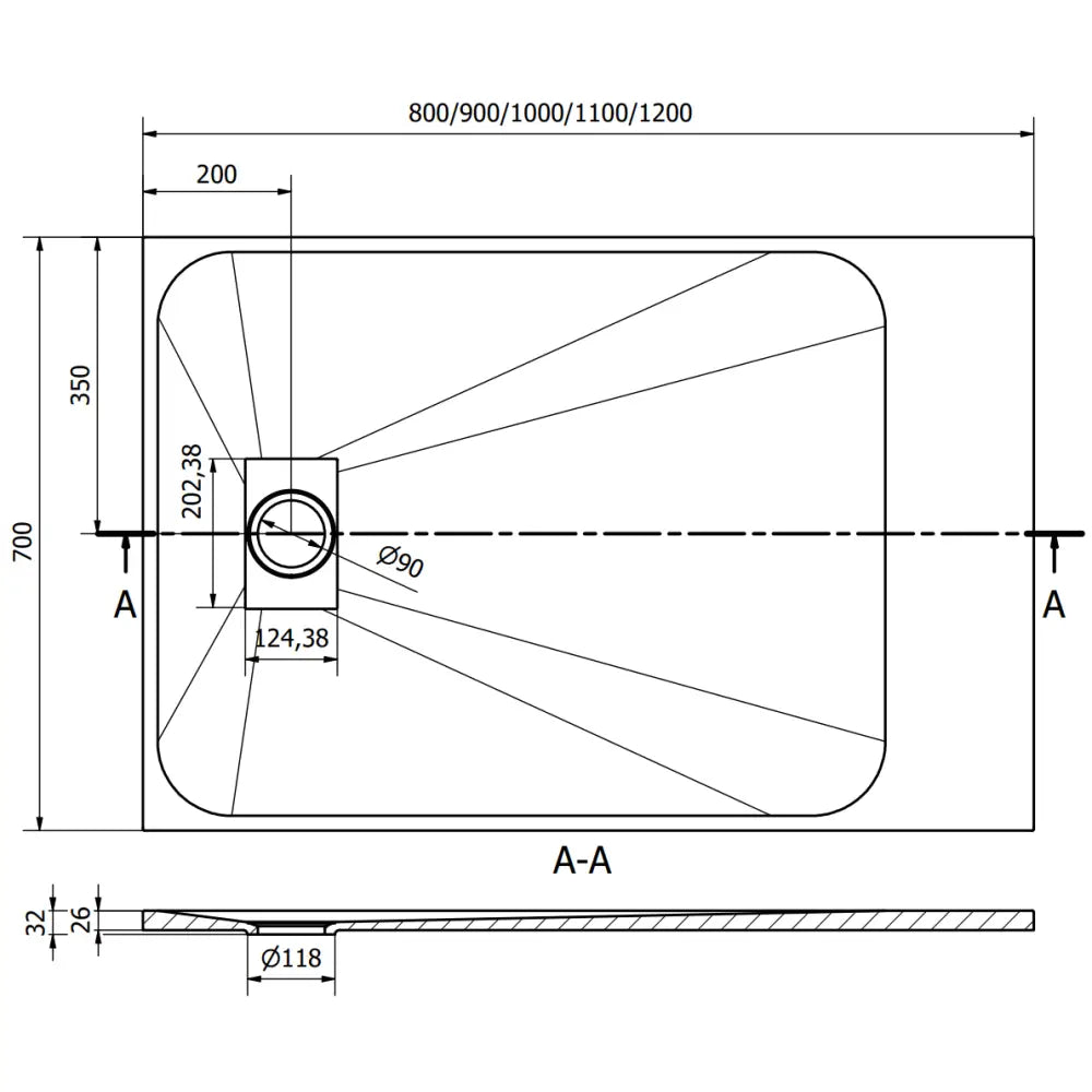 Mexen Hugo Rektangulært Dusjbrett Smc 120x70 Cm Hvitt Med Rustfritt Stål Frontpanel - 42107012-x - 8