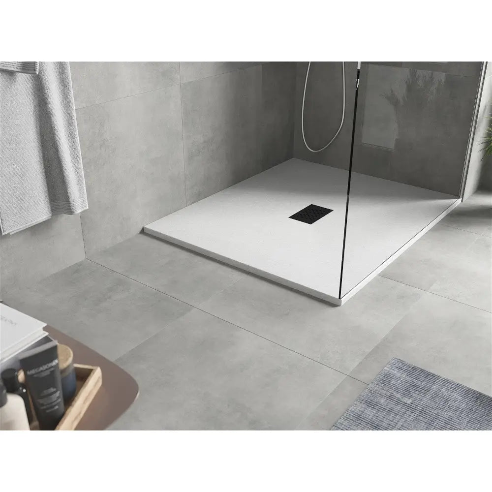 Mexen Hugo Rektangulært Dusjbrett Smc 140x100 Cm Hvitt med Sort Deksel - 42101014-b