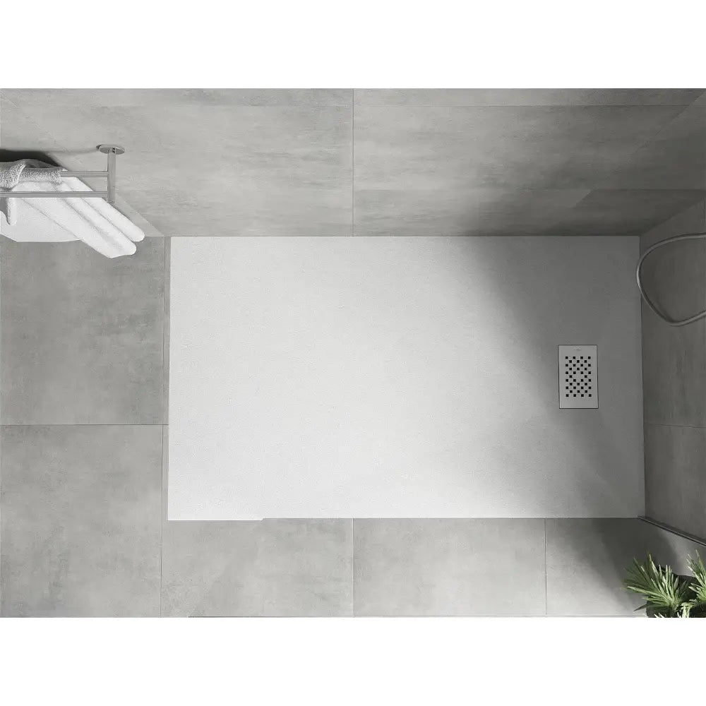 Mexen Hugo Rektangulært Dusjbrett Smc 140x80 Cm Hvitt med Hvit Skjuler - 42108014-w