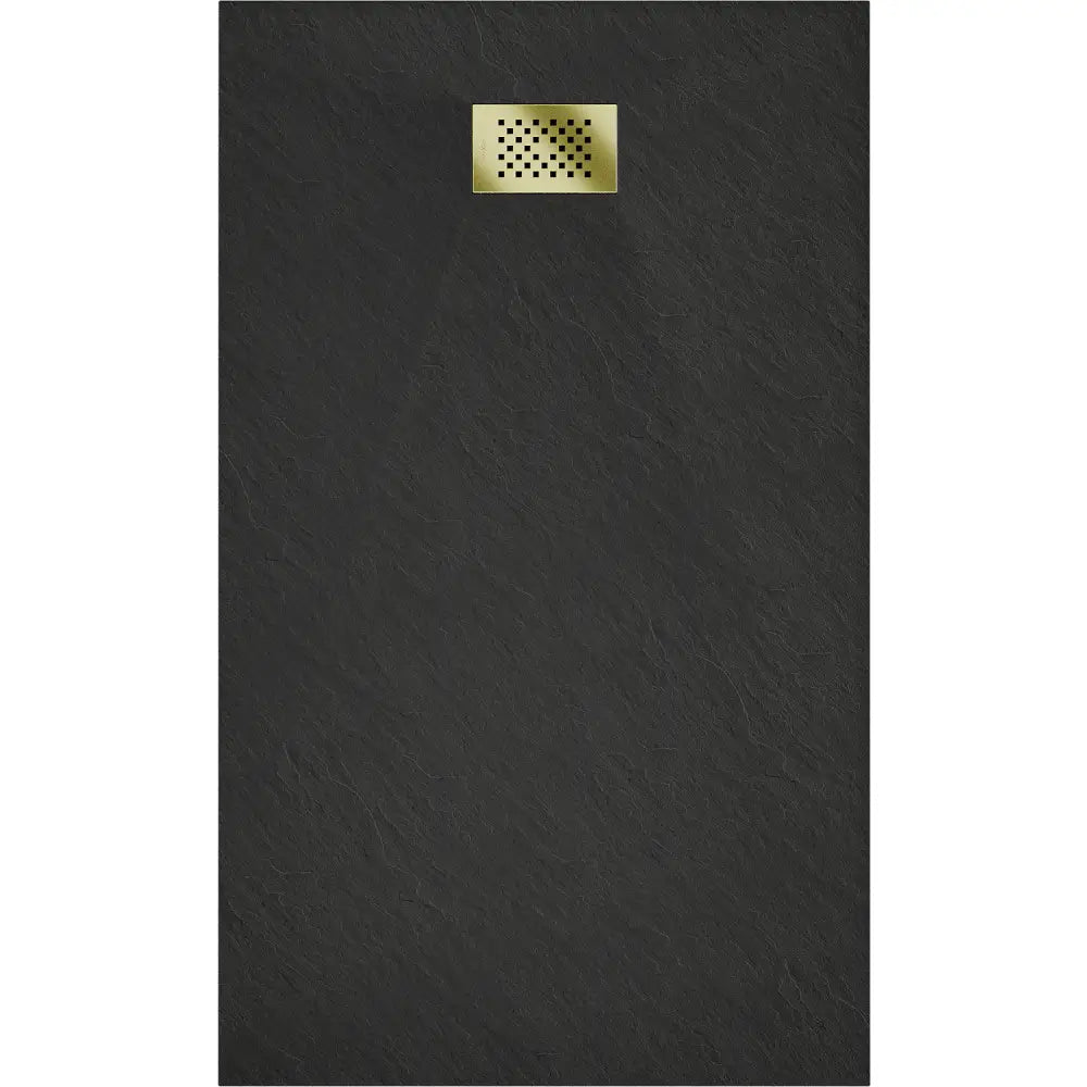 Mexen Hugo Rektangulært Dusjbrett Smc 160x70 Cm Sort Gulldeksel - 42707016-g