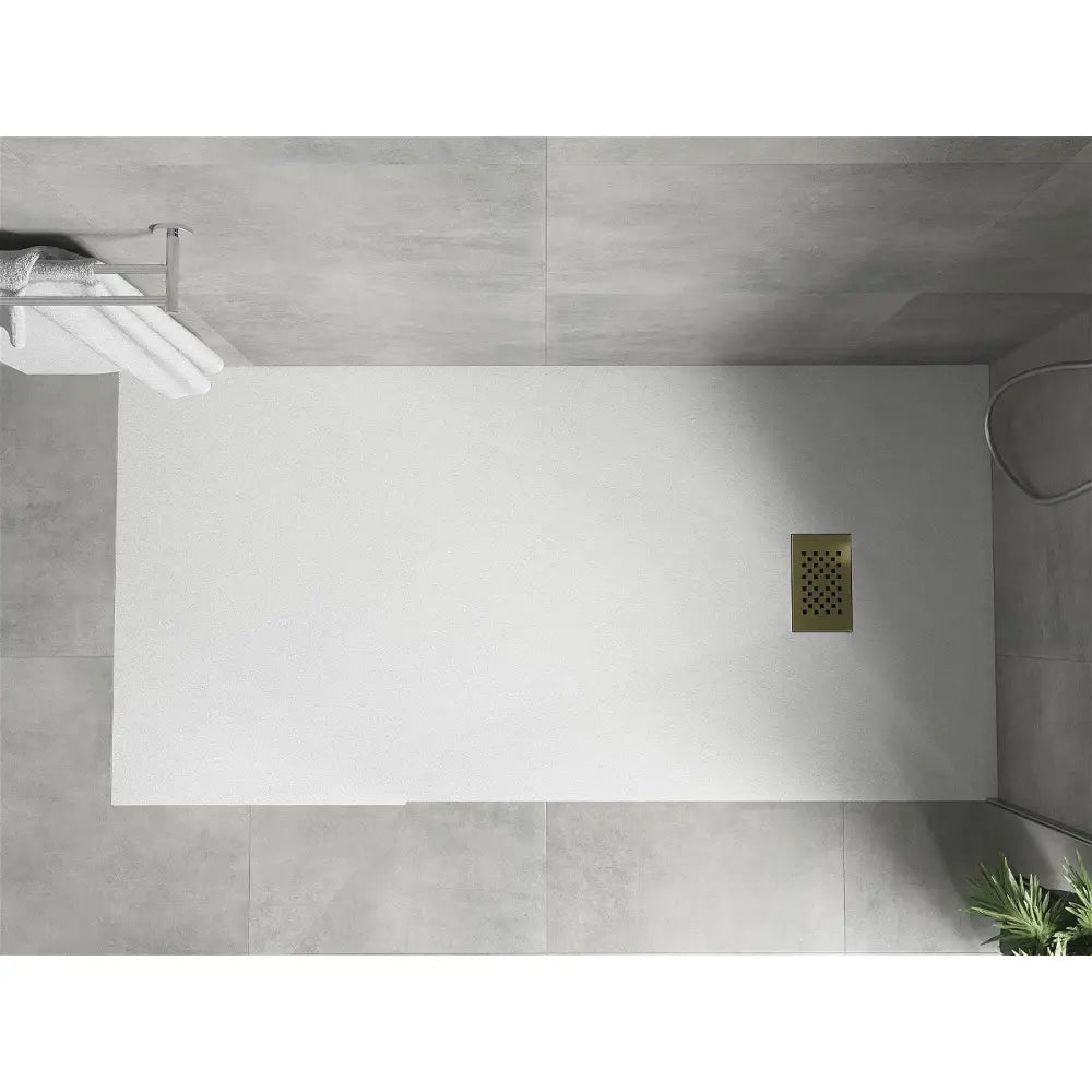 Mexen Hugo Rektangulært Dusjbrett Smc 170x80 Cm Hvitt med Gullfarget Frontpanel - 42108017-g
