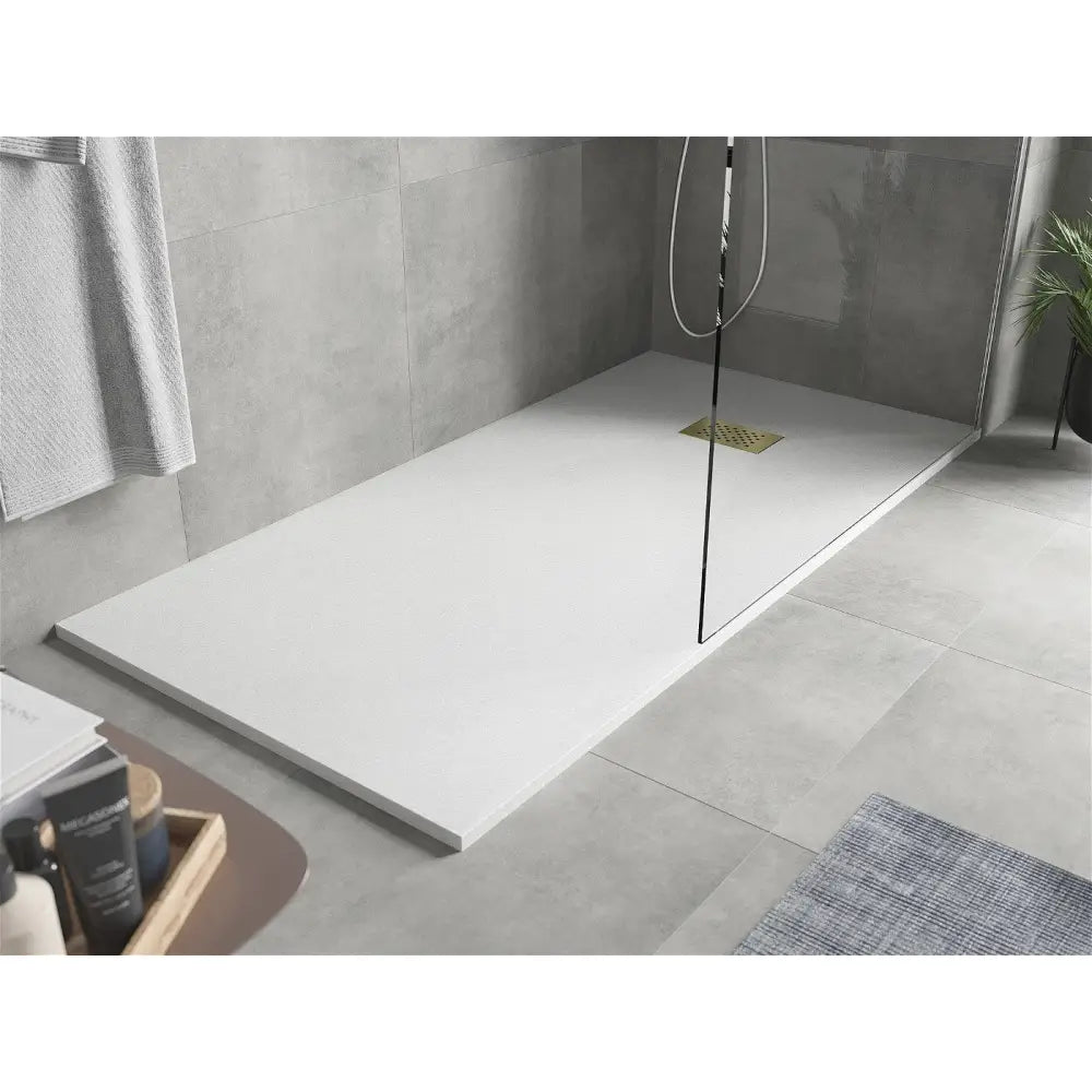 Mexen Hugo Rektangulært Dusjbrett Smc 170x80 Cm Hvitt med Gullfarget Frontpanel - 42108017-g