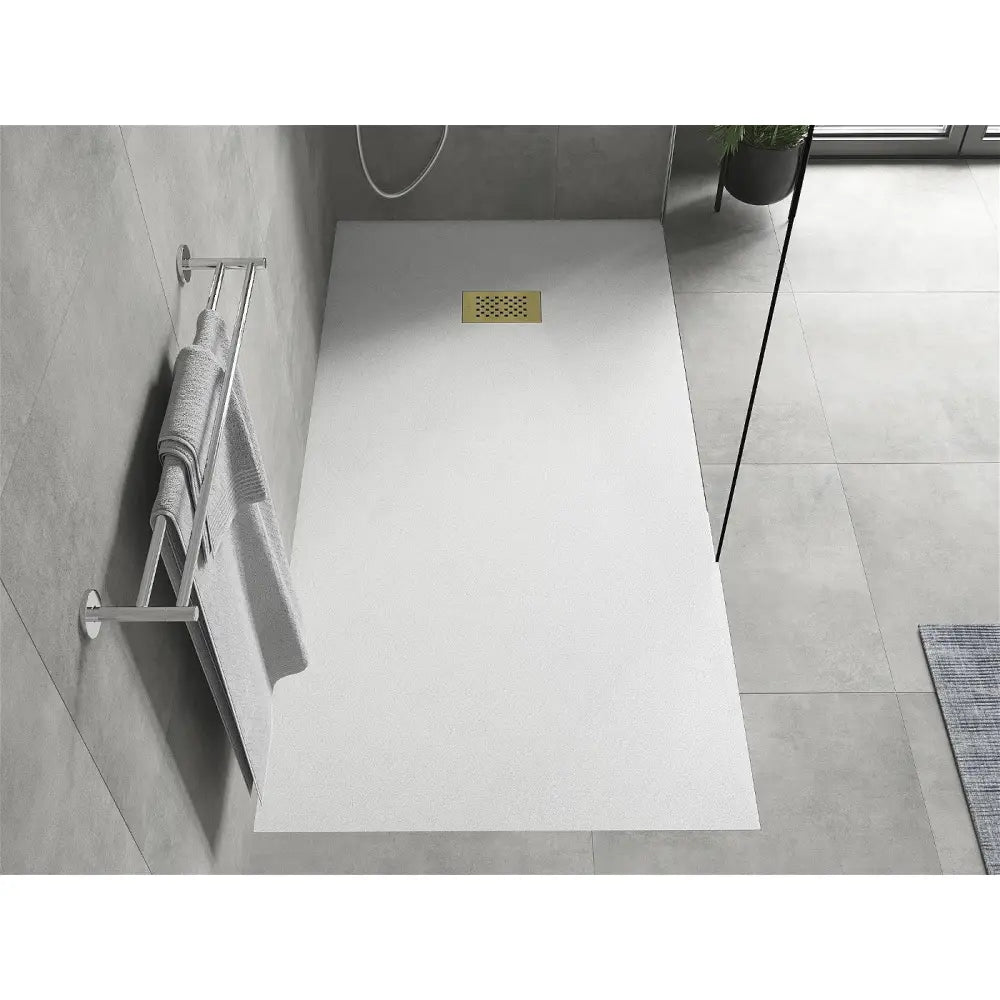 Mexen Hugo Rektangulært Dusjbrett Smc 170x80 Cm Hvitt med Gullfarget Frontpanel - 42108017-g