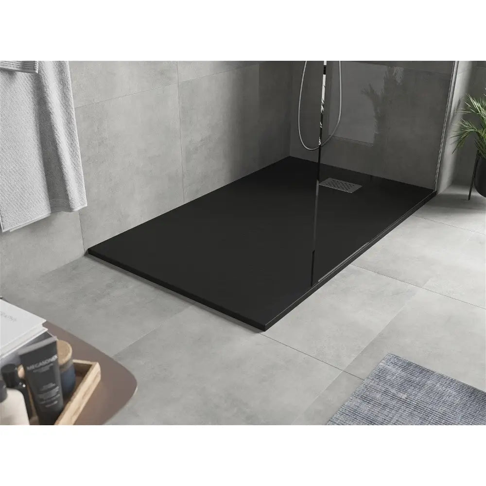 Mexen Hugo Rektangulært Dusjkabinett Smc 150x80 Cm Svart med Inox Deksel - 42708015-x