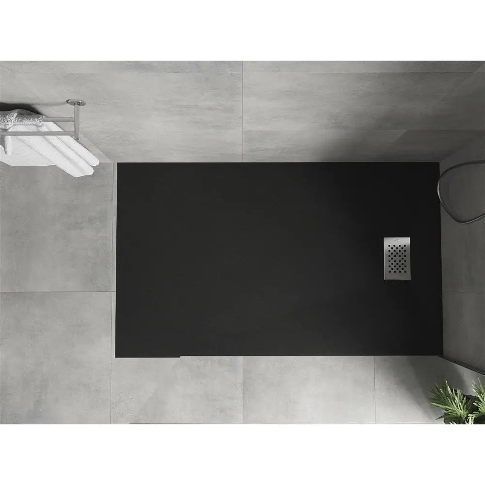 Mexen Hugo Rektangulært Dusjkabinett Smc 150x80 Cm Svart med Inox Deksel - 42708015-x