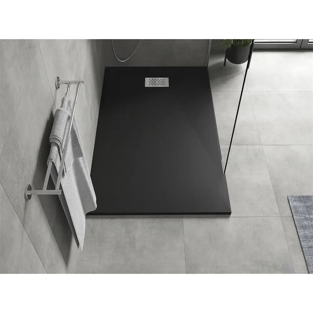 Mexen Hugo Rektangulært Dusjkabinett Smc 150x80 Cm Svart med Inox Deksel - 42708015-x