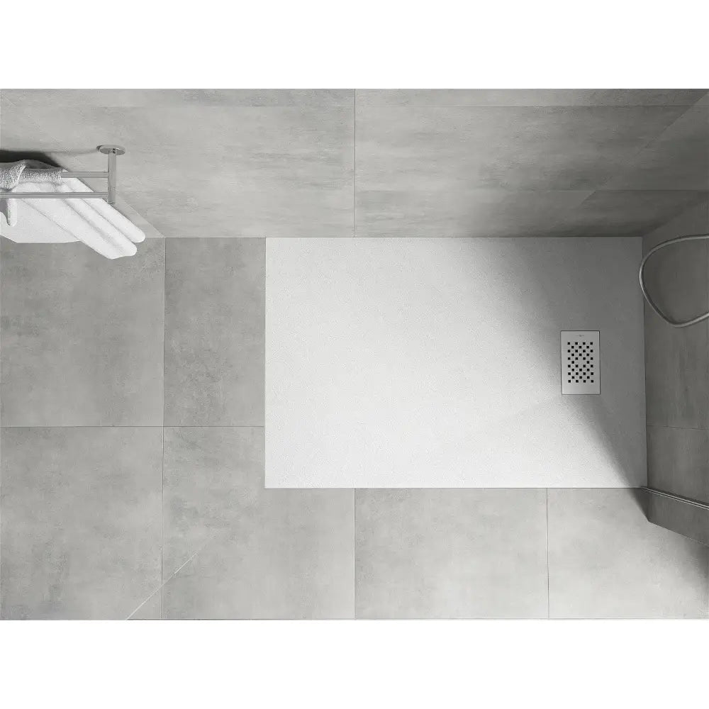Mexen Hugo Rektangulært Smc-dusjbrett 100x70 Cm Hvitt med Hvit Skjuler - 42107010-w