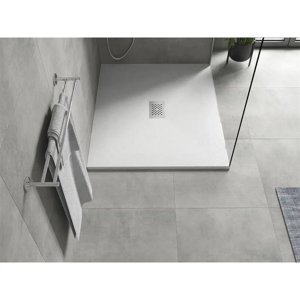 Mexen Hugo Rektangulært Smc Dusjbrett 110x100 Cm Hvit Med Inox Frontpanel - 42101011-x - 6