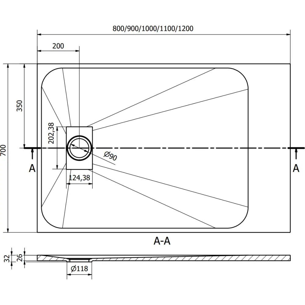 Mexen Hugo Rektangulært Smc-dusjbrett 110x70 Cm Hvitt med Svart Deksel - 42107011-b