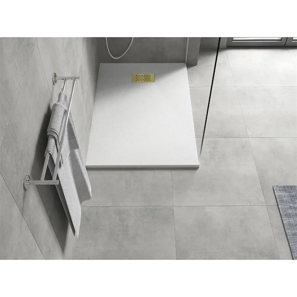 Mexen Hugo Rektangulært Smc Dusjbrett 130x90 Cm Hvit med Gulldeksel - 42109013-g