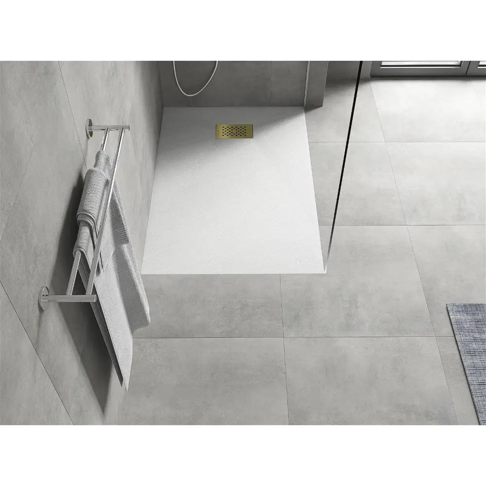 Mexen Hugo Rektangulært Smc Dusjbrett 130x90 Cm Hvit med Gulldeksel - 42109013-g