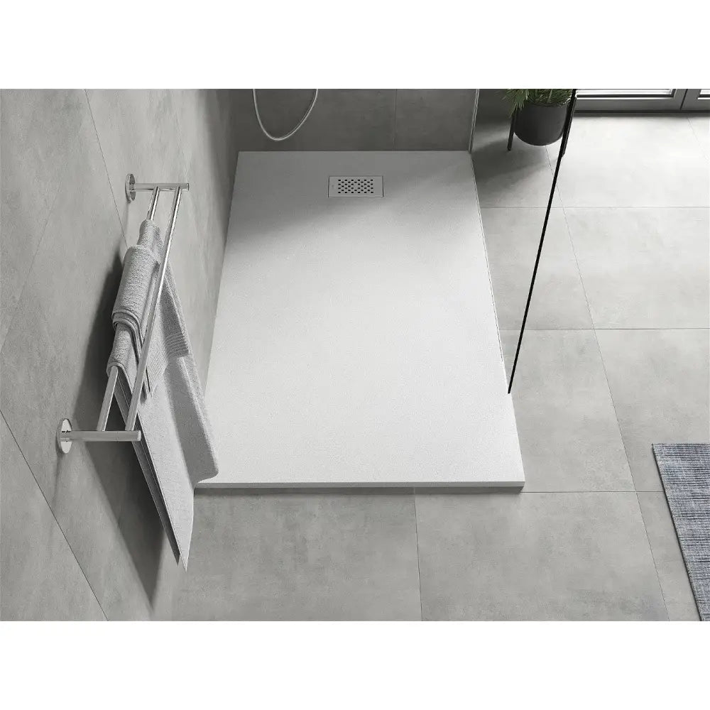 Mexen Hugo Rektangulært Smc-dusjbrett 140x70 Cm Hvitt Med Inox-frontpanel - 42107014-x - 6