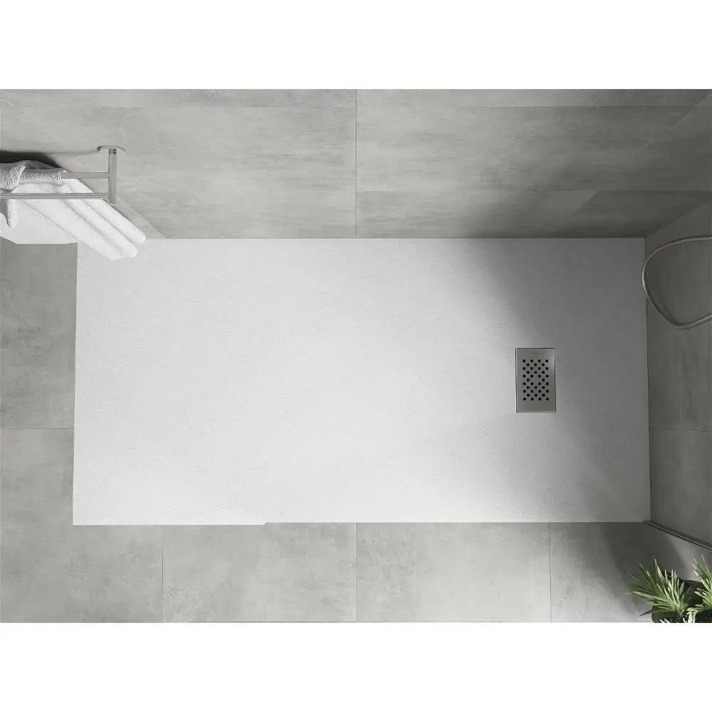 Mexen Hugo Rektangulært Smc-dusjbrett 170x90 Cm Hvitt Med Inox Frontpanel - 42109017-x - 4