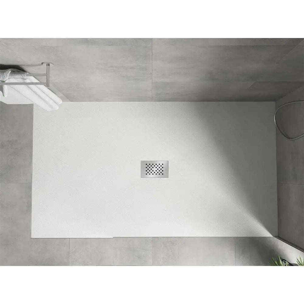 Mexen Hugo Rektangulært Smc-dusjbrett 200x100 Cm Hvitt Med Inox Frontpanel - 42101020-x - 4