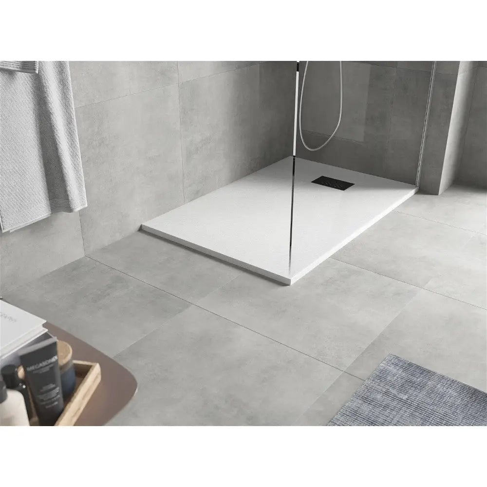 Mexen Hugo Rektangulært Smc Dusjkabinett 130x90 Cm Hvitt med Svart Deksel - 42109013-b