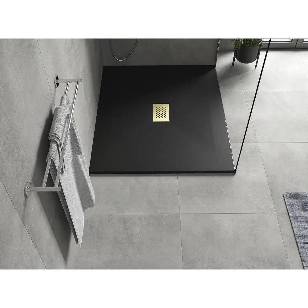 Mexen Hugo Rektangulært Smc Dusjkar 130x100 Cm Svart med Gulldeksel - 42701013-g