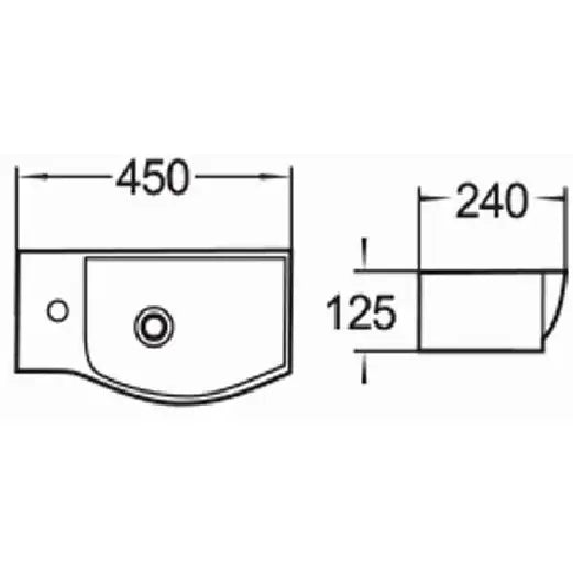 Mexen Hugo Servant For Benkeplate Venstre 45x24 Cm Hvit - 21254500l - 2