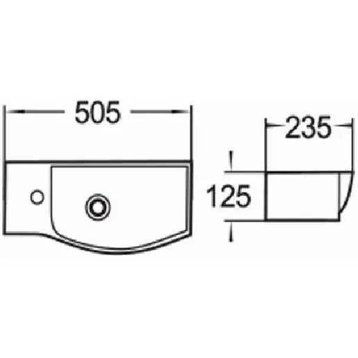 Mexen Hugo Servant For Benkeplate Venstre 50x23 Cm Hvit - 21255000l - 2