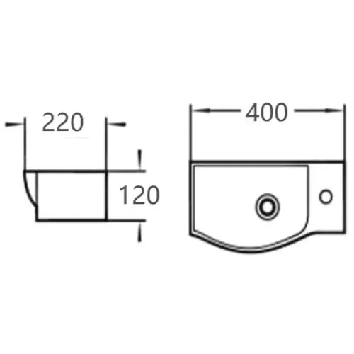 Mexen Hugo Servant For Nedfelling Venstre 40x22 Cm Hvit - 21254000l - 2