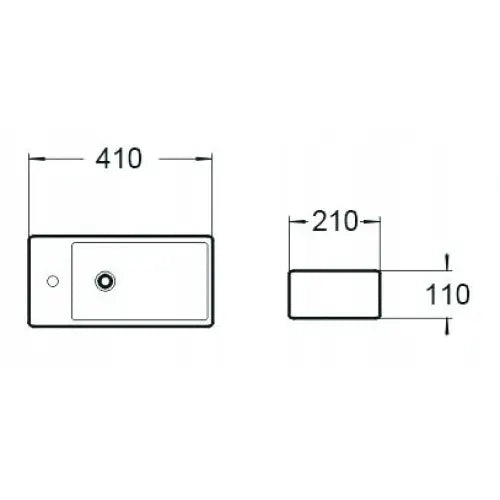 Mexen Inez Overflatemontert Servant Høyre 41x21 Cm Matt Svart - 21484085r - 2