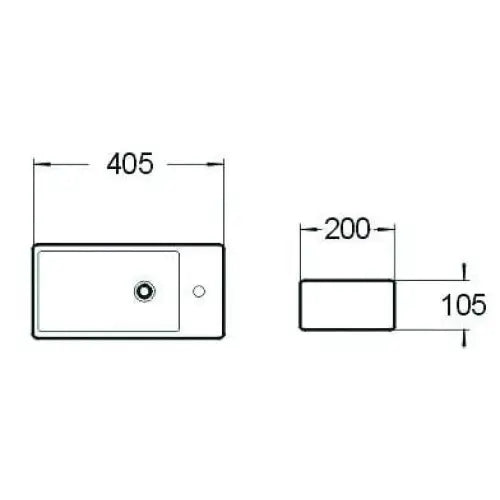 Mexen Inez Servant Til Påmontering Venstre 40x20 Cm Hvit - 21484000l - 2