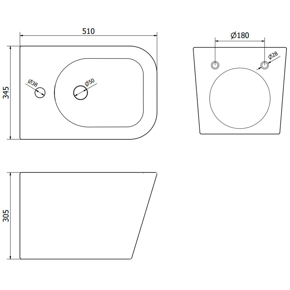 Mexen Innbyggingssett For Bidet Fenix b Med Teo Bidet Hvit - 4