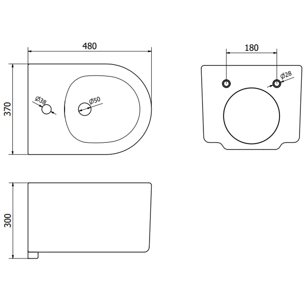 Mexen Innbyggingssett for Bidet Fenix B-ramme med Sofia Bidet Matt Svart