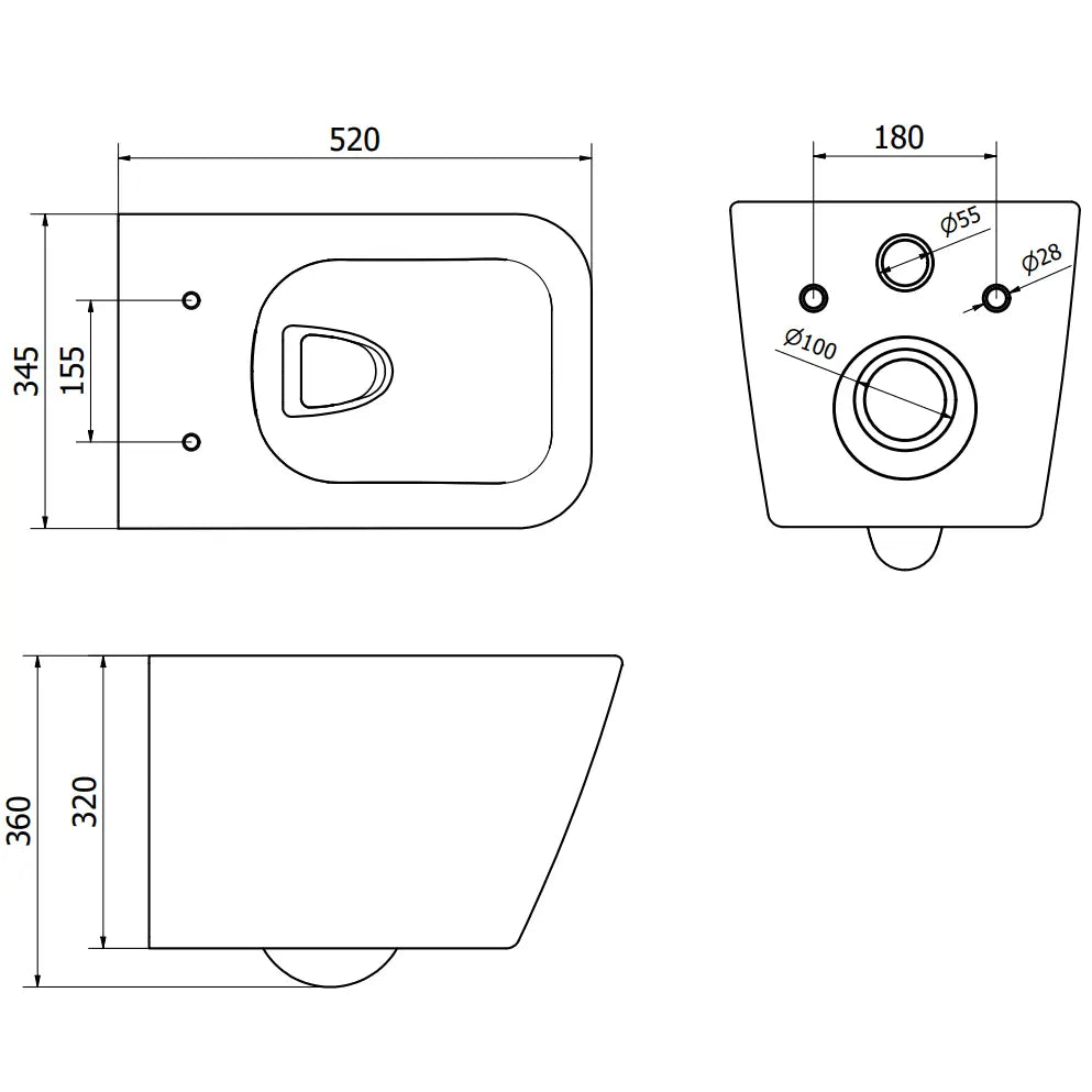 Mexen Innbyggingstoilettsystem Wc-sett Fenix Xs-u Med Cube Wc-skål Og Soft-close Sete Hvit - 3