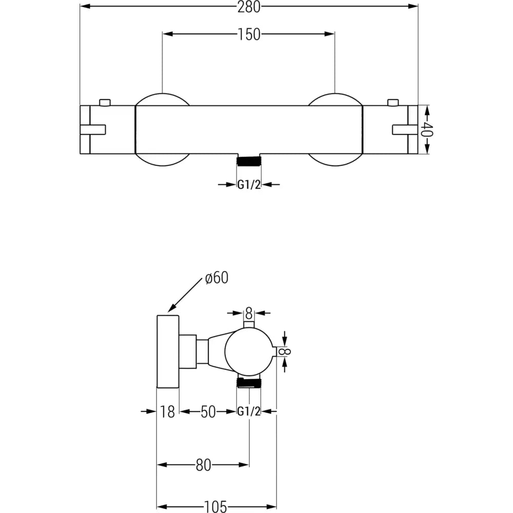 Mexen Kai Termostatisk Dusjbatteri Grafitt - 77100- - 2