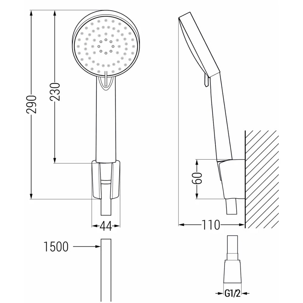 Mexen Kama R75 Badekarkran Med Dusjsett Svart - 7253r75 - 3