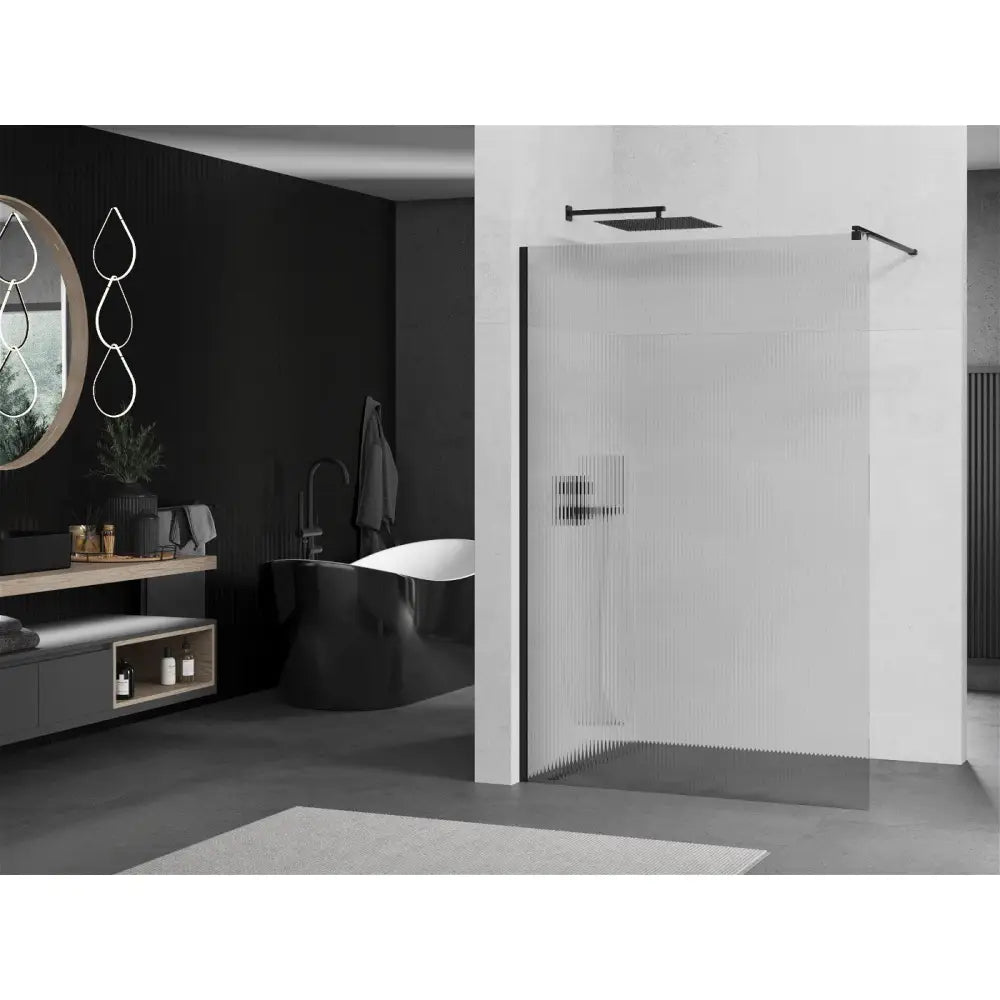 Dusjvegg 120x200 Cm Striper 8 Mm Svart