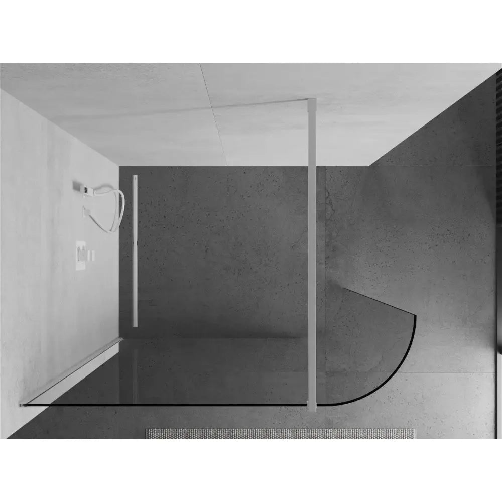 Dusjvegg Buet 130x200 Cm Gjennomsiktig 8 Mm Hvit