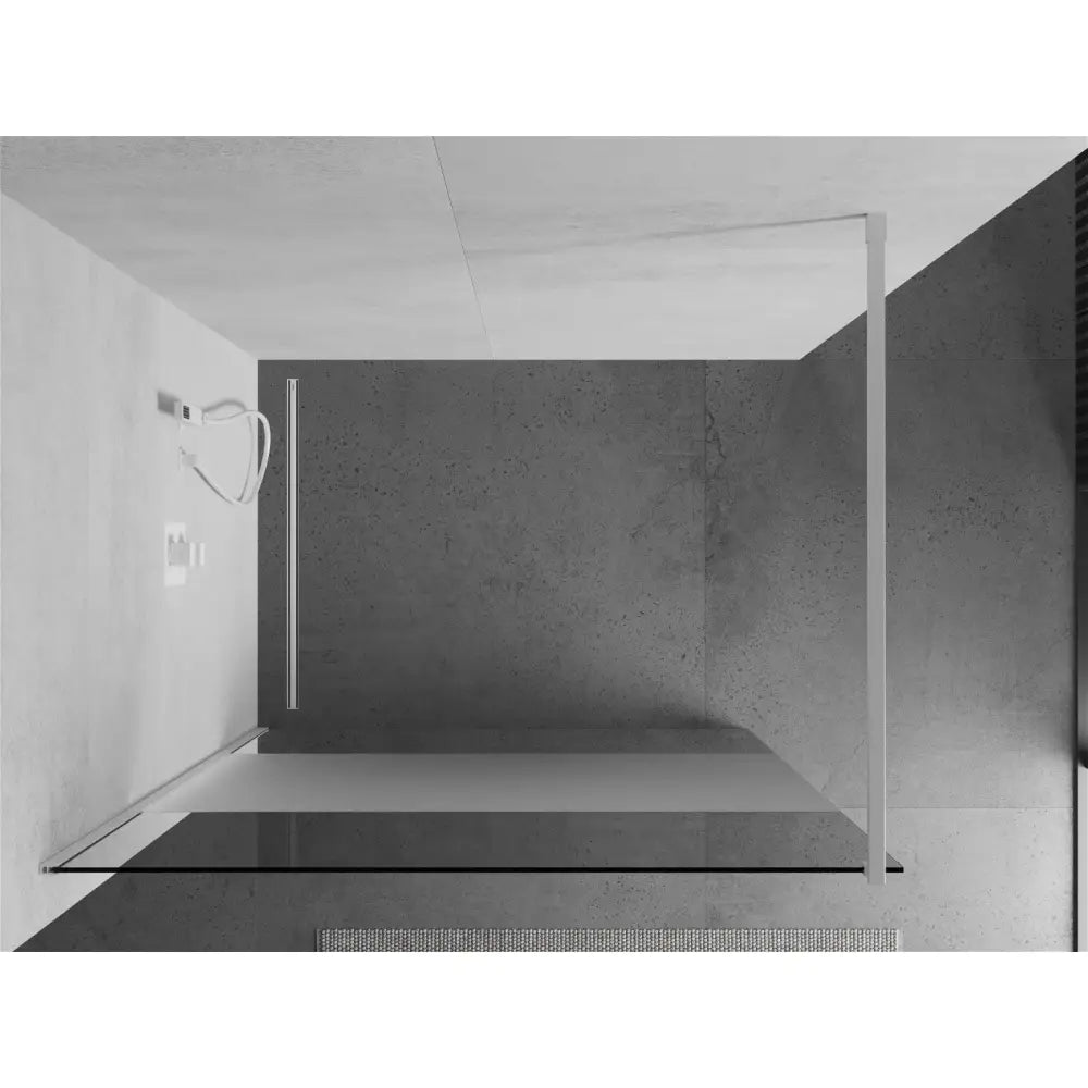 Dusjvegg 100x200 Cm Gjennomsiktig/frostet 8 Mm Hvit