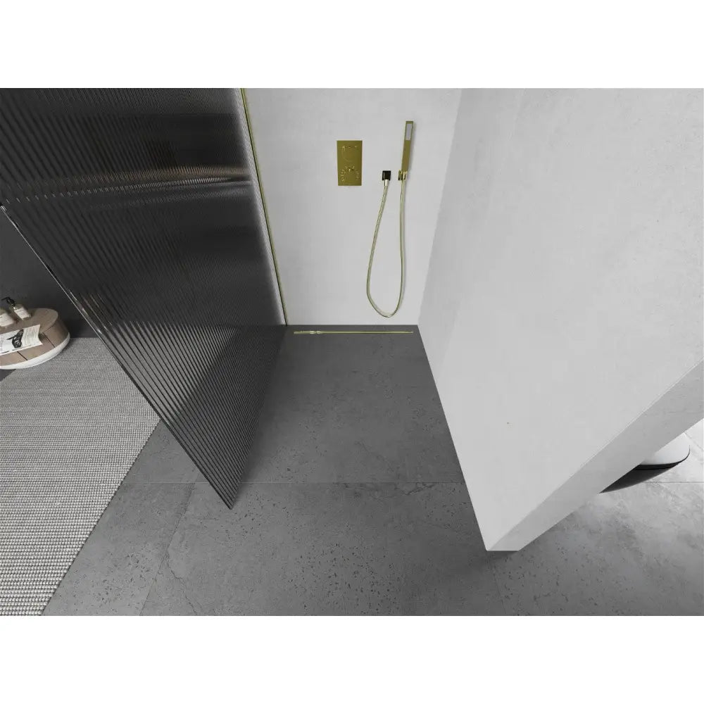 Dusjvegg 140x200 Cm Striper 8 Mm Gull